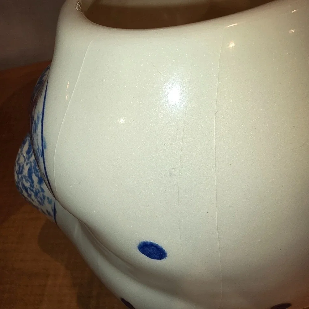 Vintage Weiss Sponge-ware Bear Cookie Jar Heart Made in‎ Brazil Hand Painted